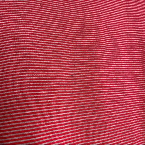 Sundance Red Striped Gray Crochet Detail 3/4 Sleeve Scoop Neck Top Medium - Picture 9 of 11